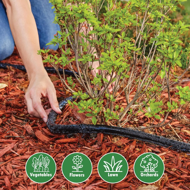 Gilmour 50' Black Flat Weeper Soaker Hose for Garden Beds, Drip Irrigation Outdoor Hose, Flexible Garden Hose for Vegetable Gardens, Flower Beds, Lawns, and Orchards - Image 3